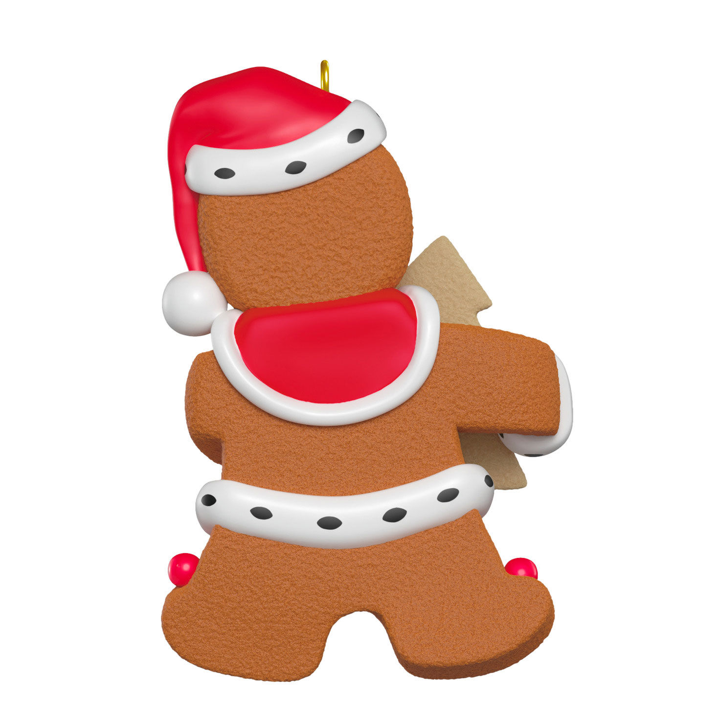 Gingerbread Boy With Tree Cookie Keepsake Ornament Back image number 6
