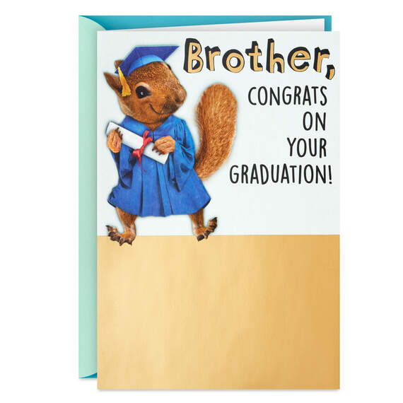 Brother, Go a Little Nuts Funny Graduation Card, , large image number 1