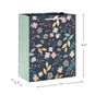 Floral on Dark Green Medium Gift Bag measurement image number 3