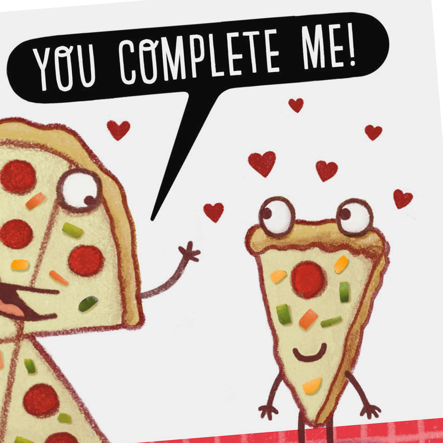 Big Pizza My Heart Funny Valentine's Day Card Card Front Detail image number 4