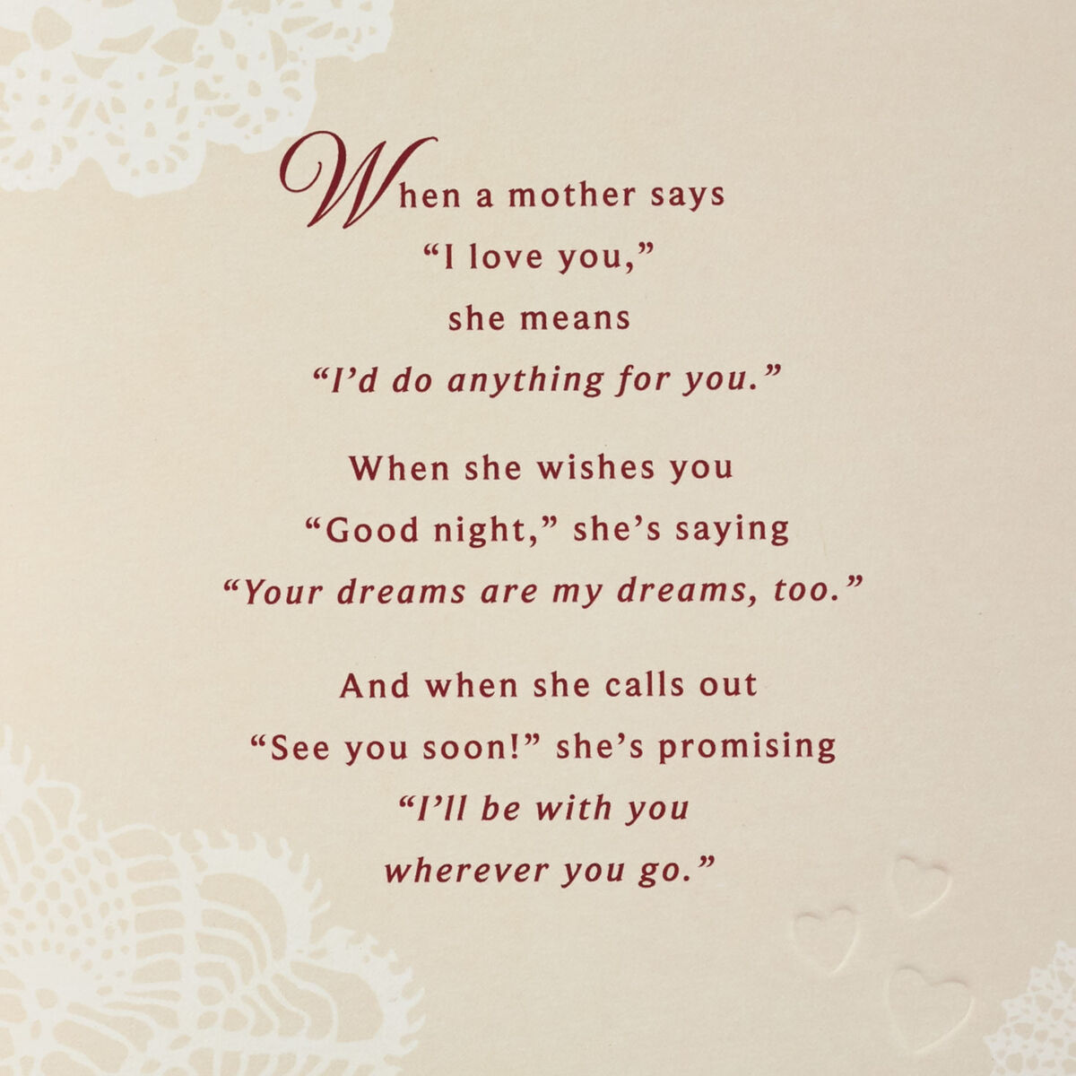Heart Doily Valentine's Day Card for Mom - Greeting Cards - Hallmark