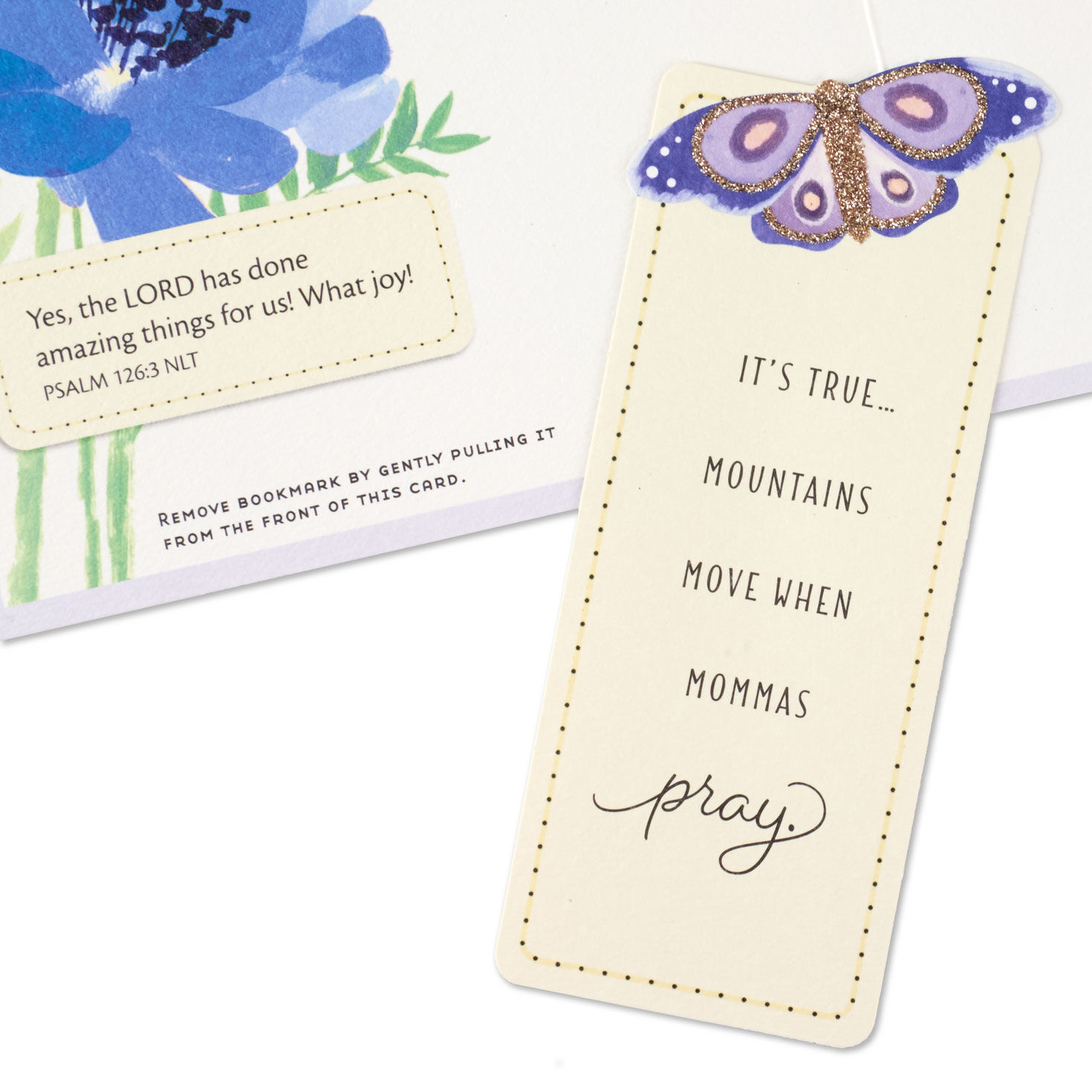 Blue Flowers Faith Mother's Day Card With Bookmark attachment detail image number 6