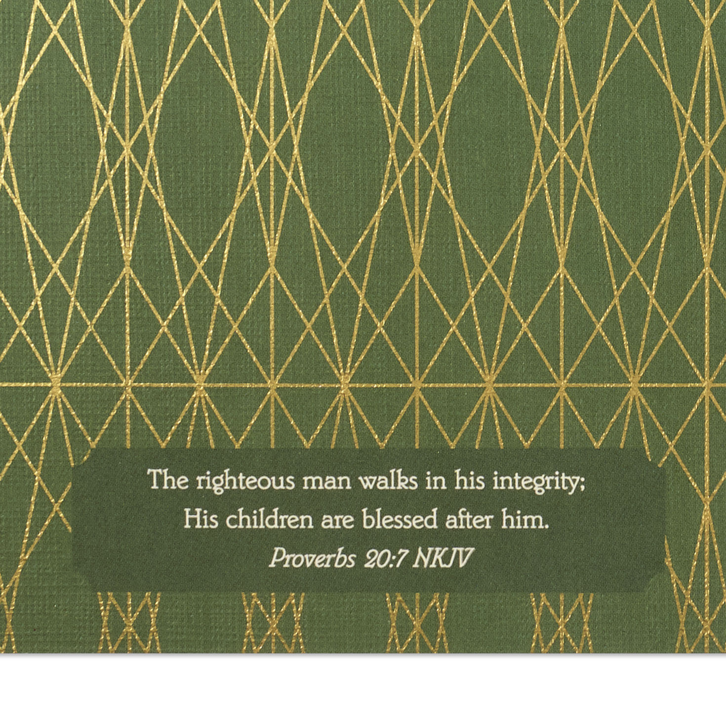 Gold and Green Geometric Pattern Dad Father's Day Card Scripture image number 3
