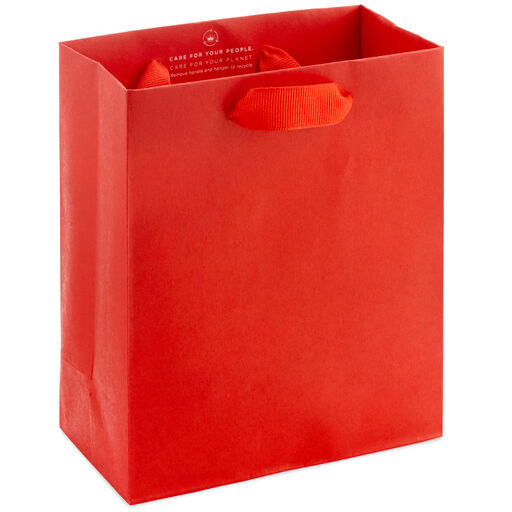 6.5" Small Red Gift Bag, Red