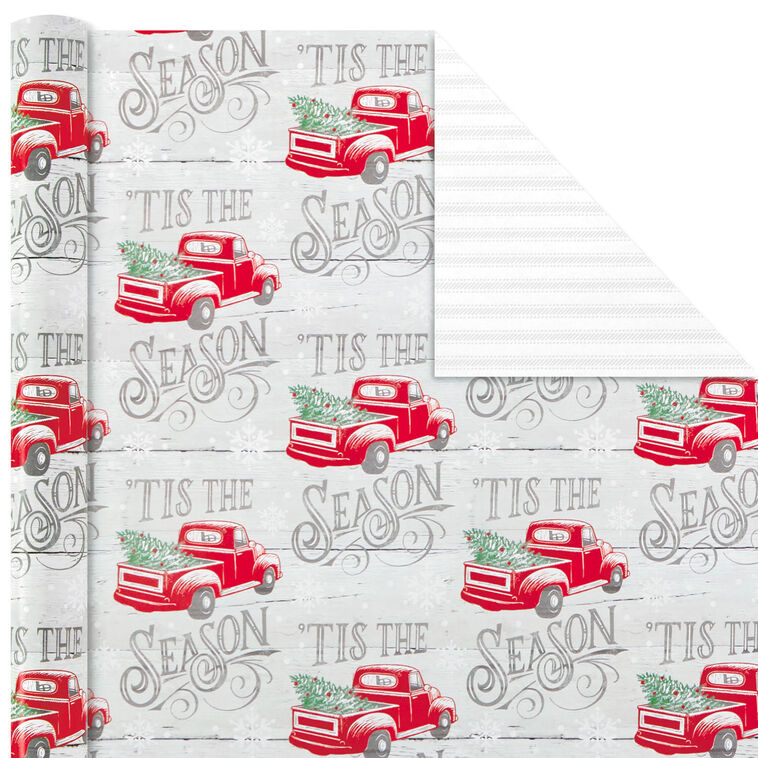 Rustic Winter Reversible Christmas Wrapping Paper  image number 4