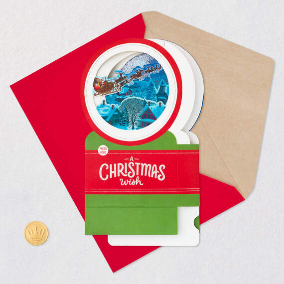 Santa's Sleigh Snow Globe Musical 3D Pop-Up Christmas Card With Motion, , large image number 6