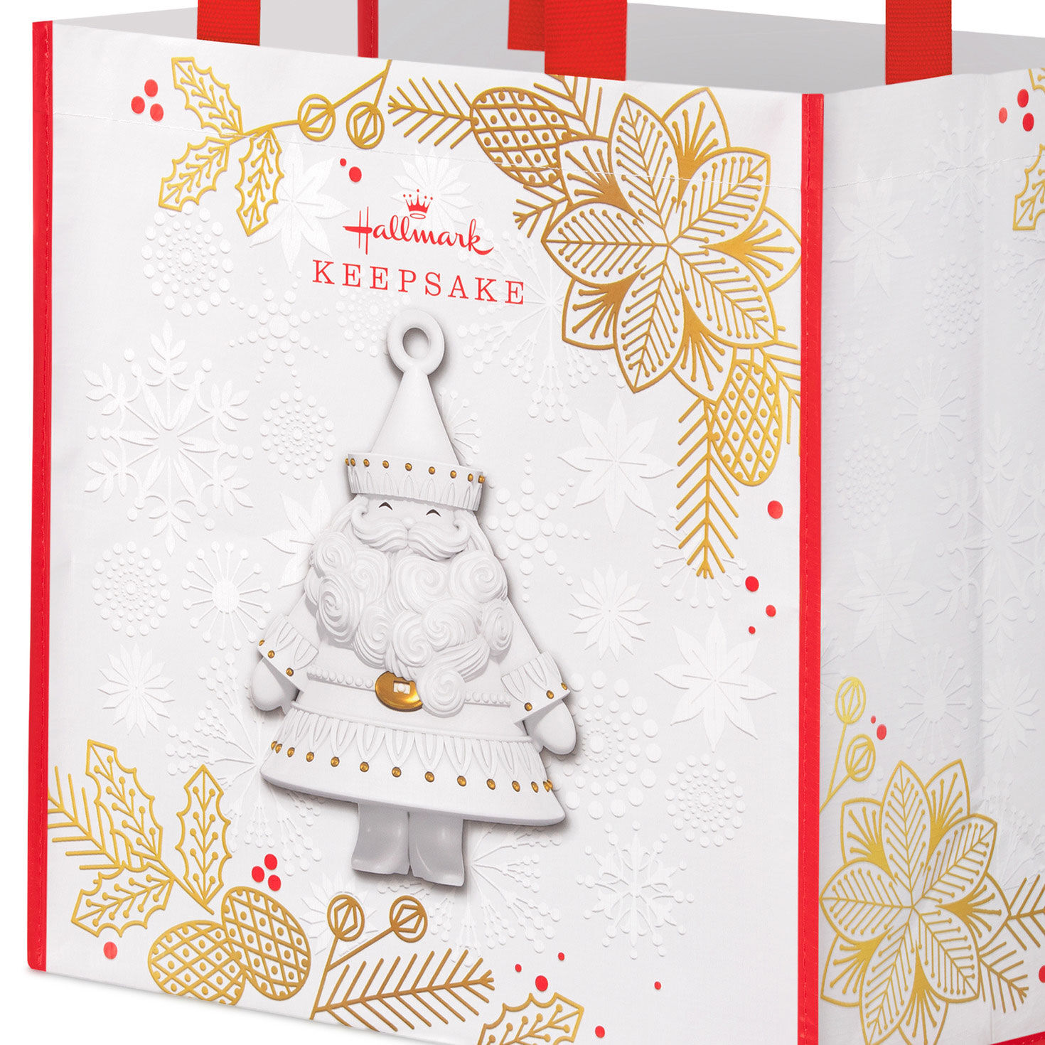 White Santa Ornament on Keepsake Tote Bag  image number 3