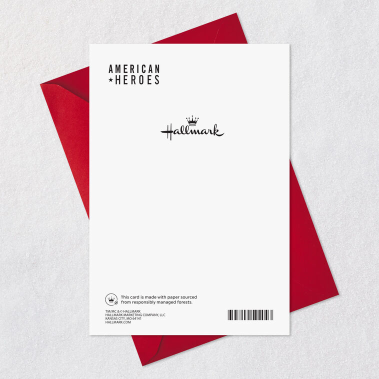 American Flag Veterans Day Card Card Back with Envelope image number 7