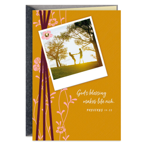 God's Blessing Religious Engagement Card, 