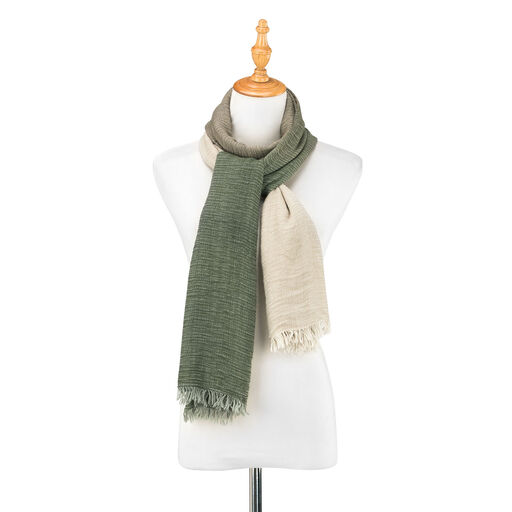 Green and White Ombre Faith Scarf, 