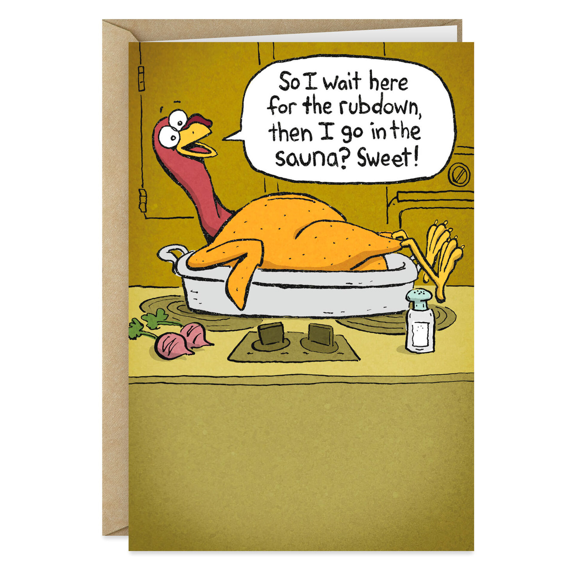 Turkey In A Pan Funny Thanksgiving Card Greeting Cards Hallmark 