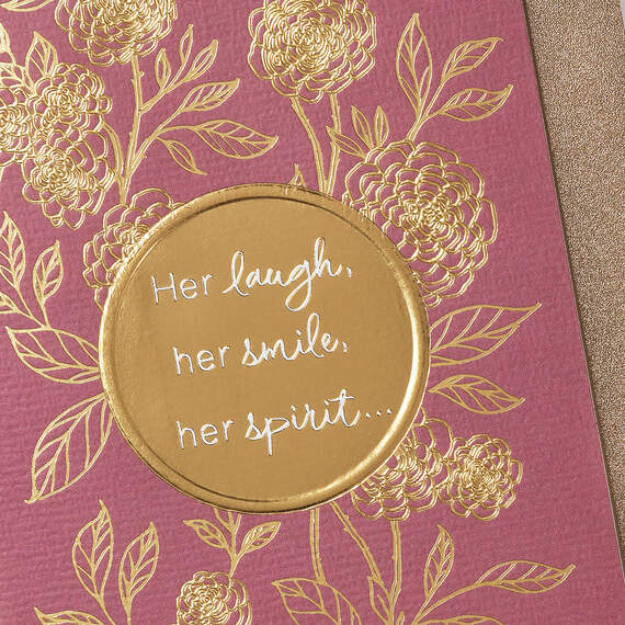 Her Laugh and Spirit Sympathy Card for Loss of Mother, , large image number 4