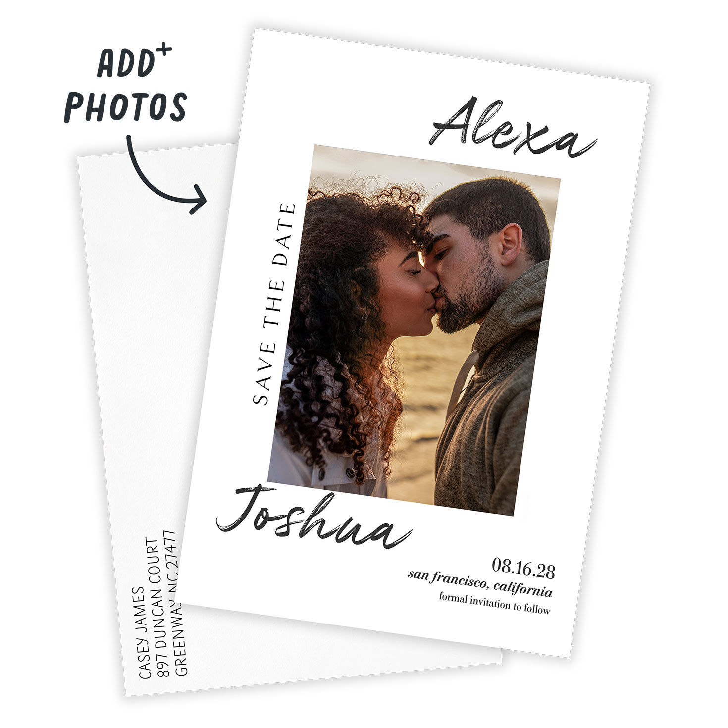 Modern Frame Black and White Save the Date, , large image number 2