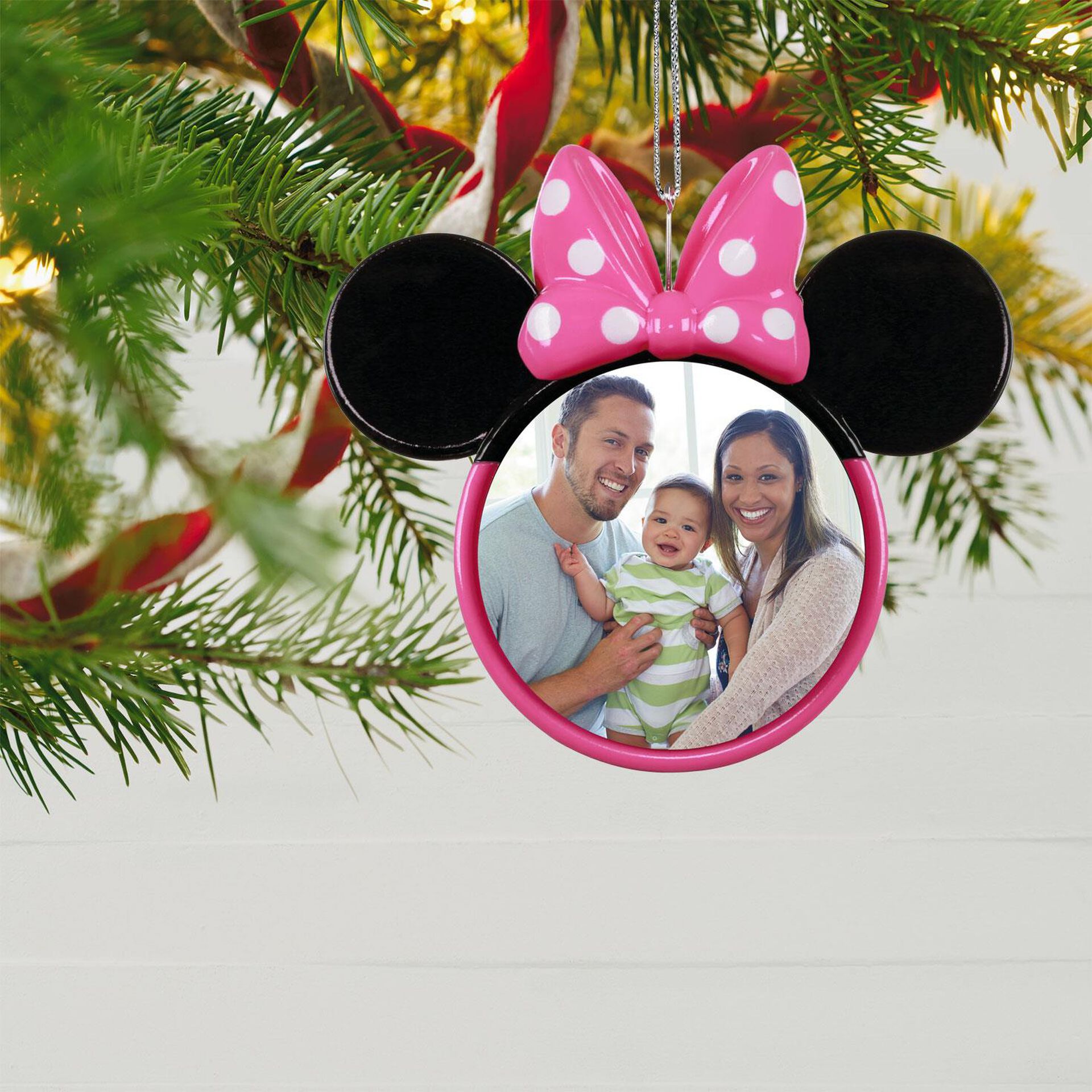 Disney Minnie Mouse Ears Silhouette Personalized Photo Ornament
