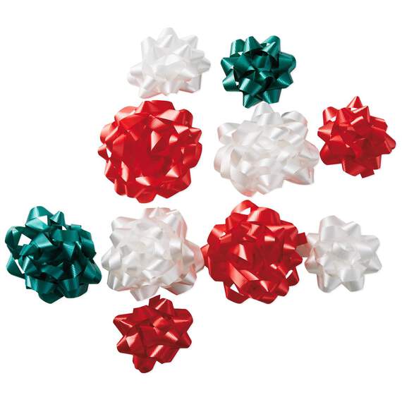 Assorted Crimped Ribbon Gift Bows, Pack of 10