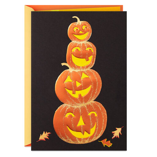 Stack of Pumpkins Halloween Card, 