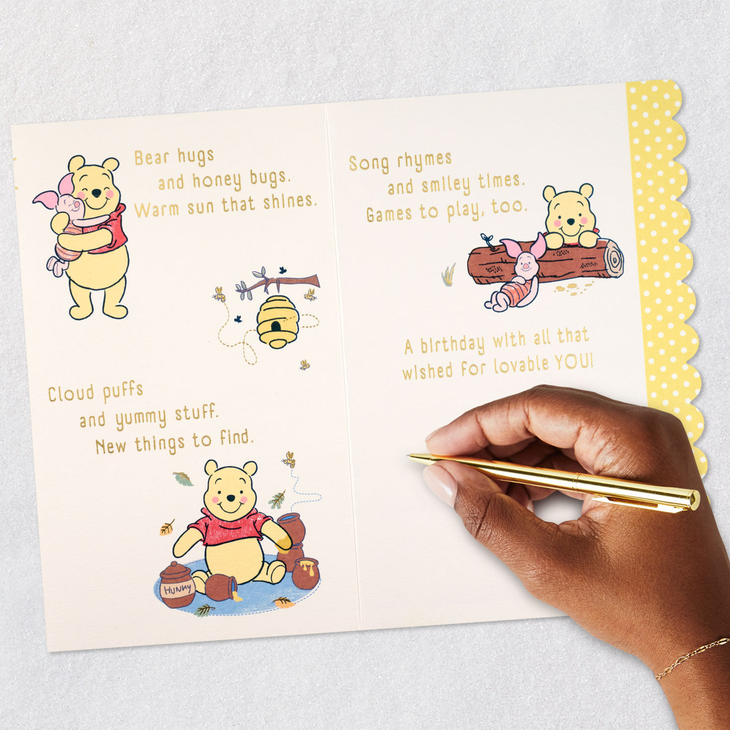 Disney Winnie the Pooh Birthday Card for Kids signing card image number 8
