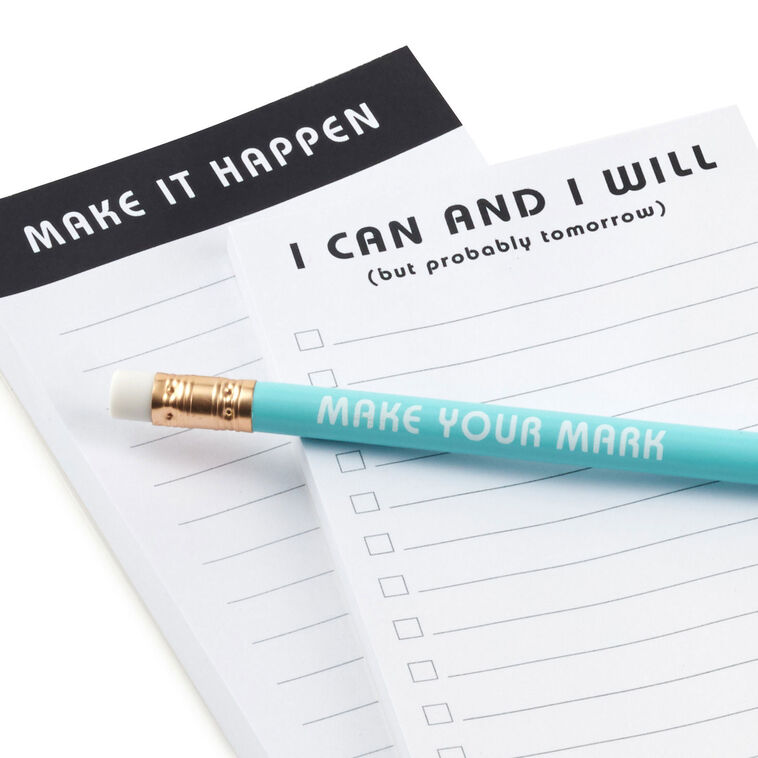 Black and White Zig-Zag Memo Pad and Pencil Caddy upclose view image number 4