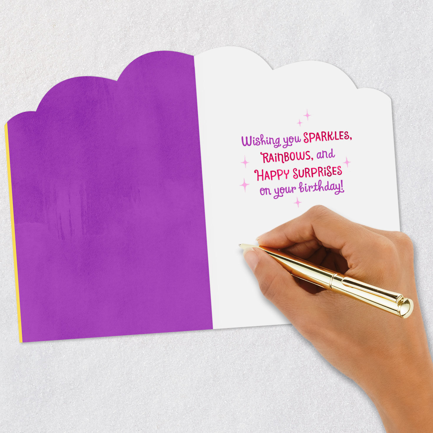 Sparkles and Rainbows Cute Unicorn First Birthday Card, , large image number 6