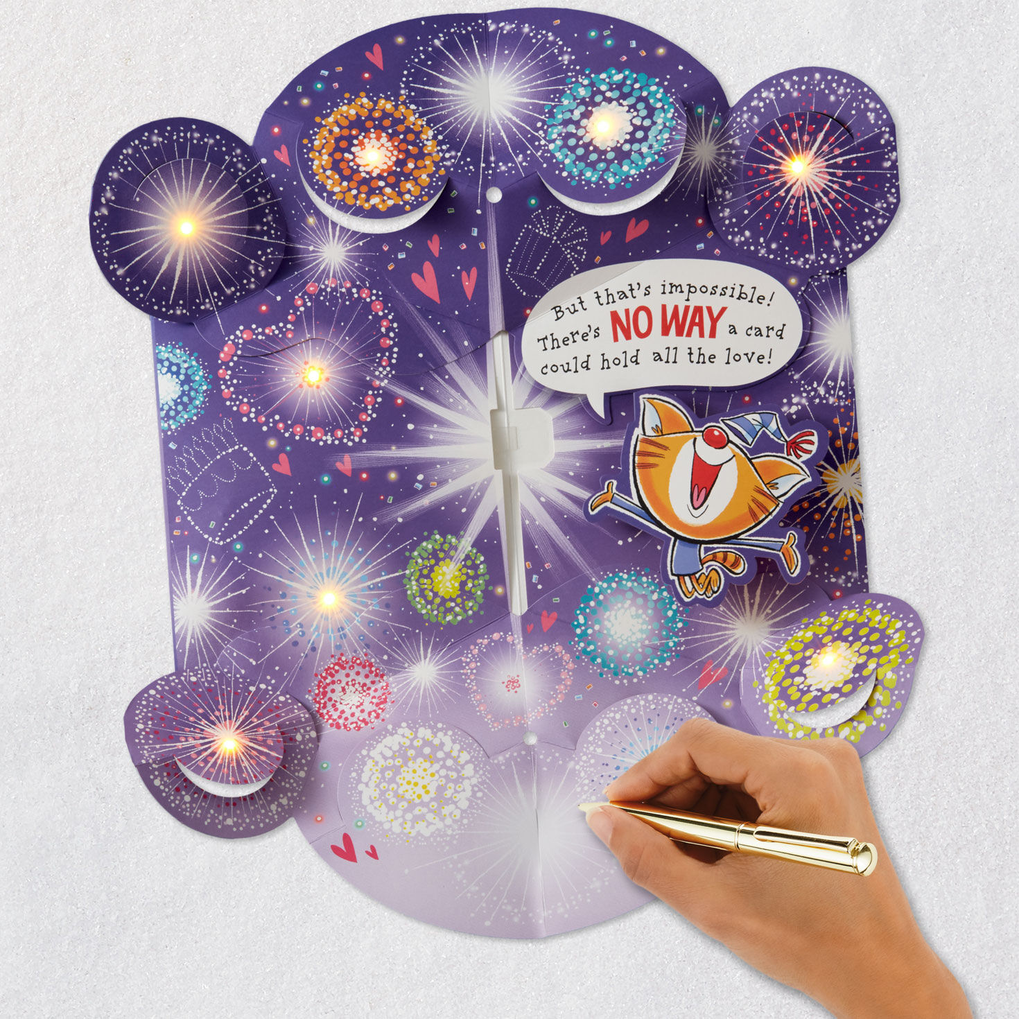 Colorful Fireworks Pop-Up Love Birthday Card signing card image number 6