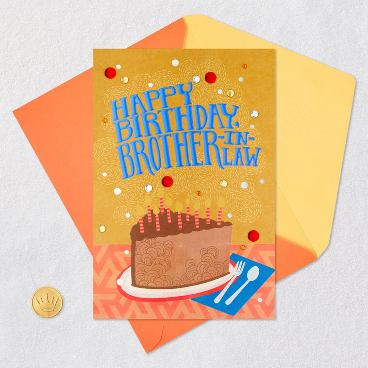 Purple and Red Birthday Cake Card for Brother-in-law Card Front with Envelope and Gold Seal image number 5