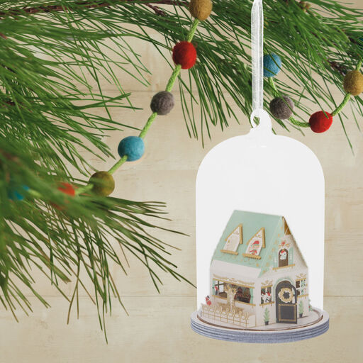 Signature Santa's House Glass Cloche Hallmark Ornament, 