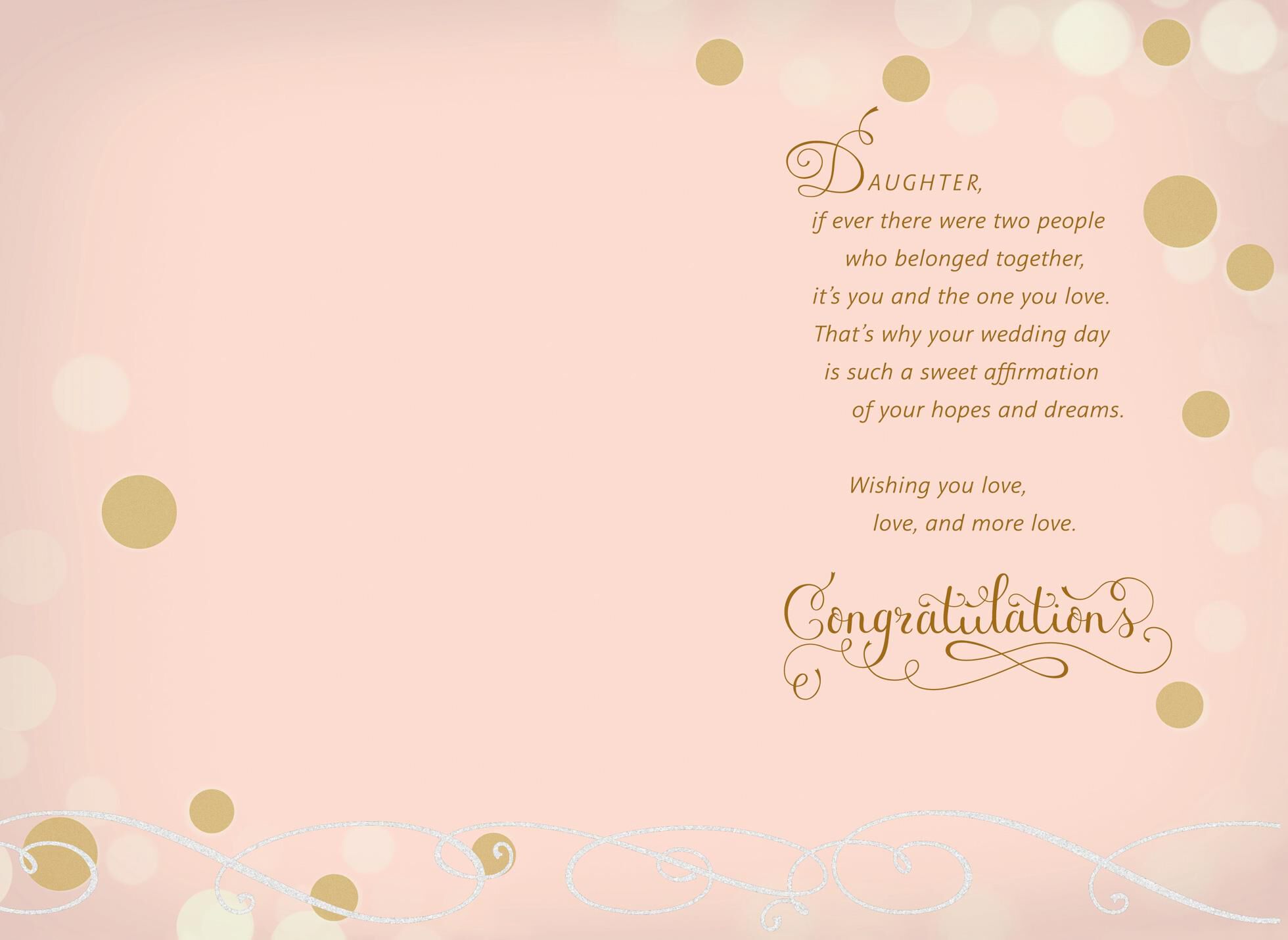 Day for Dreams Wedding Card for Daughter
