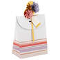 9.7" Striped Medium Fold-Top Gift Bag With Flower Pick, , large image number 1