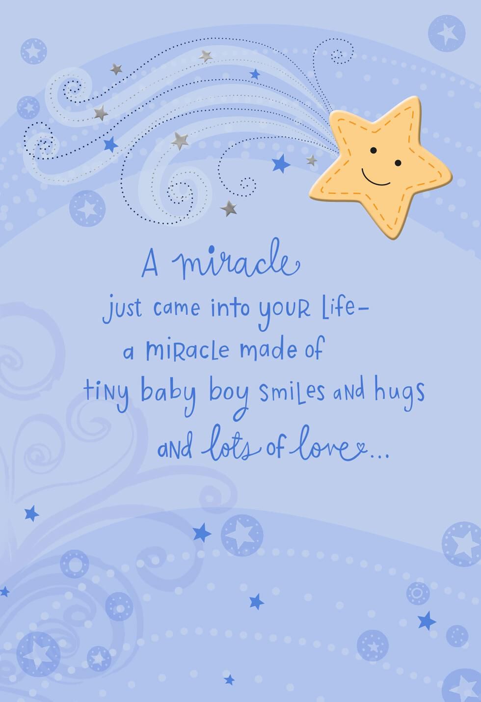 A Miracle Came Into Your Life New Baby Boy Card