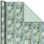 Floral on Blue/Happy Holidays Reversible Gift Wrap  image number 1