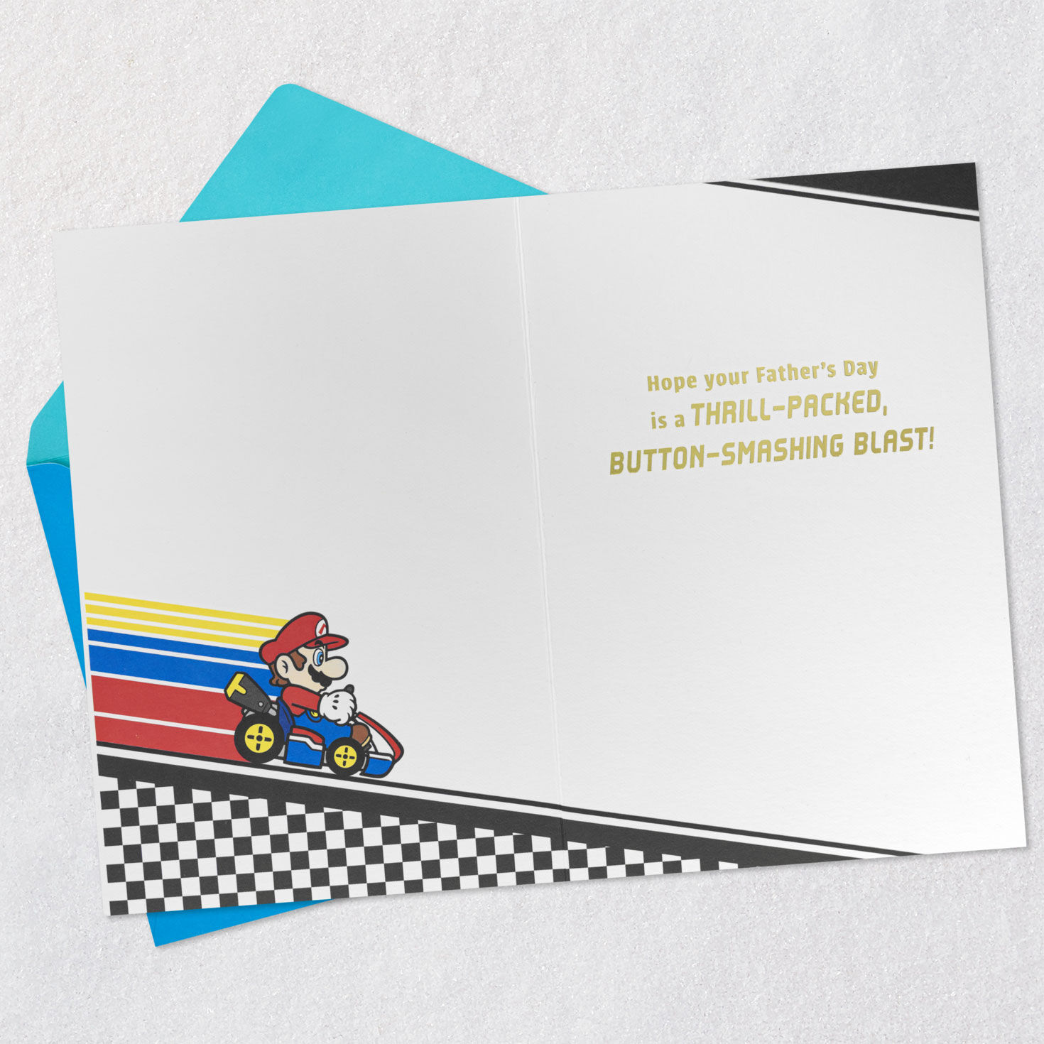 Nintendo Mario Kart Dad Father's Day Card From Kids Open Card with Envelope image number 3