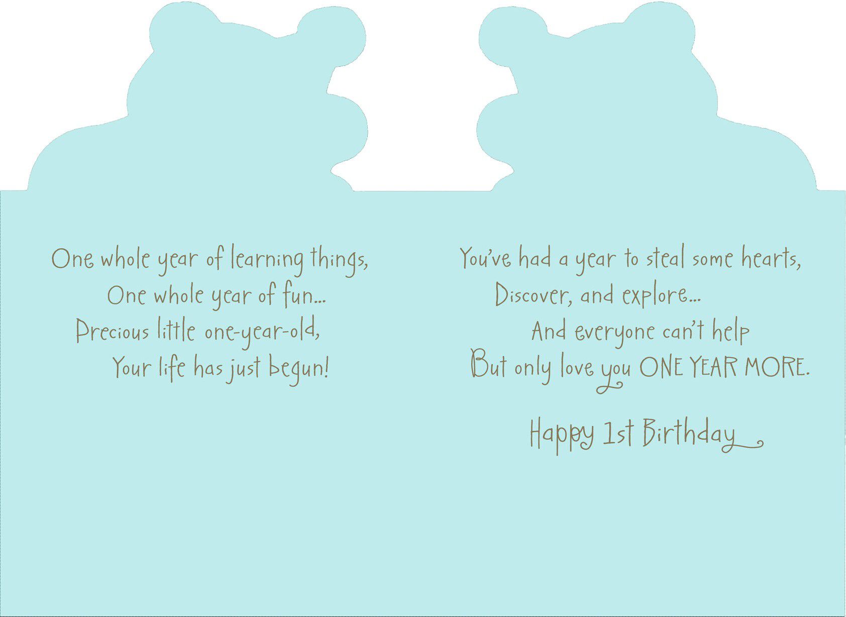 Baby Bear 1st Birthday Card for Great-Grandson