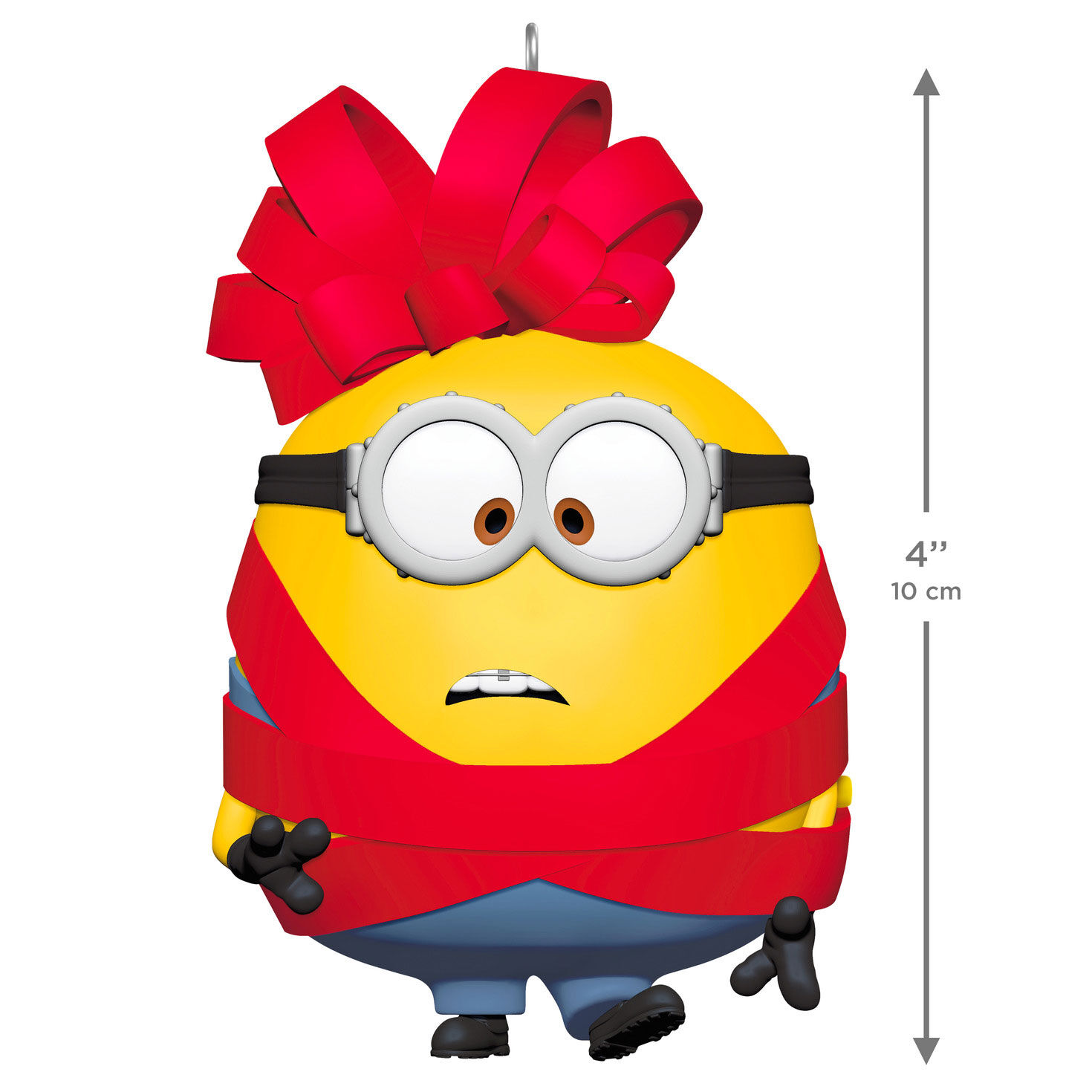 Otto Minion in Red Ribbon Keepsake Ornament measurement image number 3