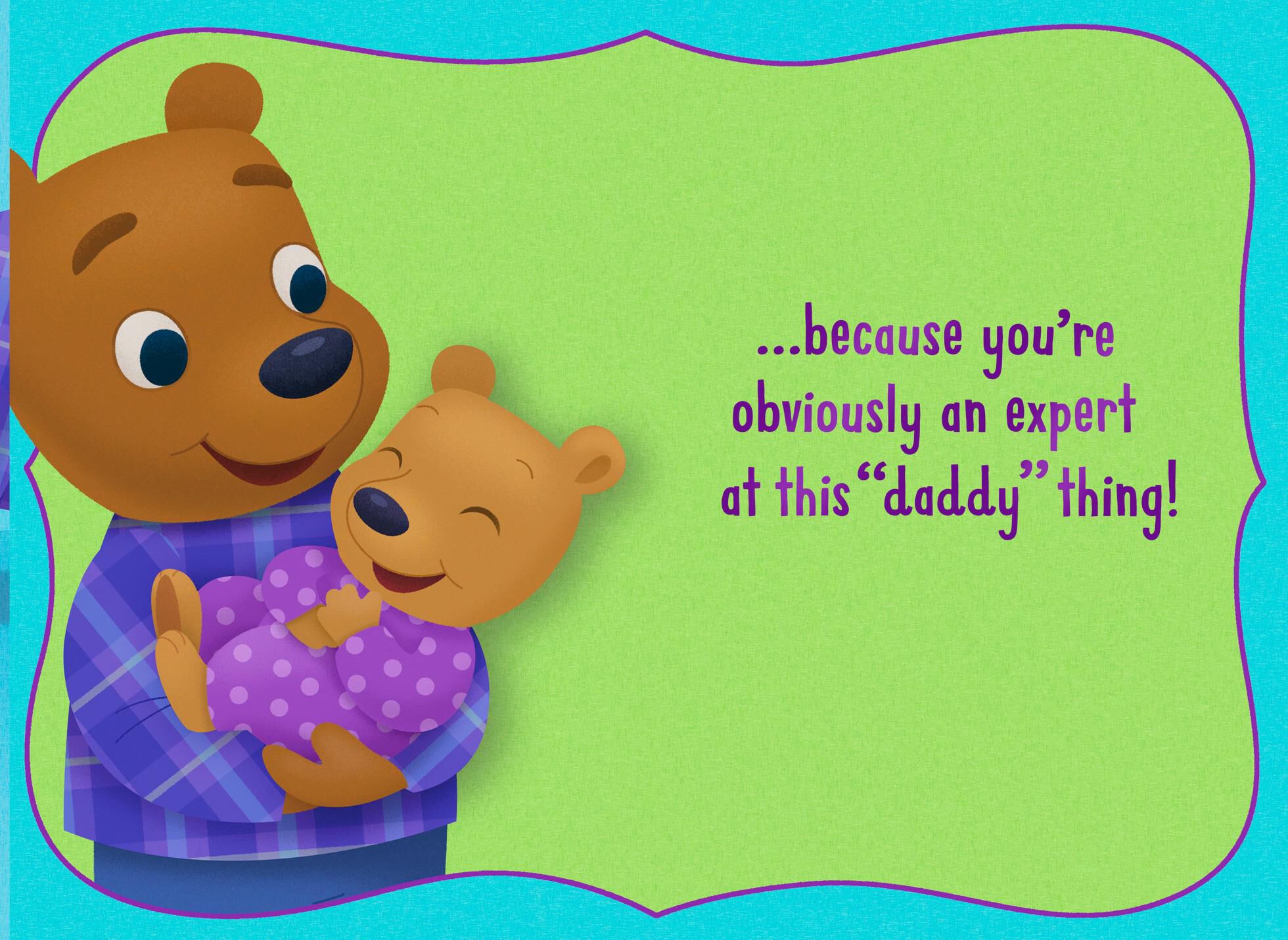 Papa Bear and Cub Happy 1st Father's Day Card