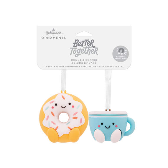 Better Together Donut and Coffee Magnetic Hallmark Ornaments, Set of 2, , large image number 4