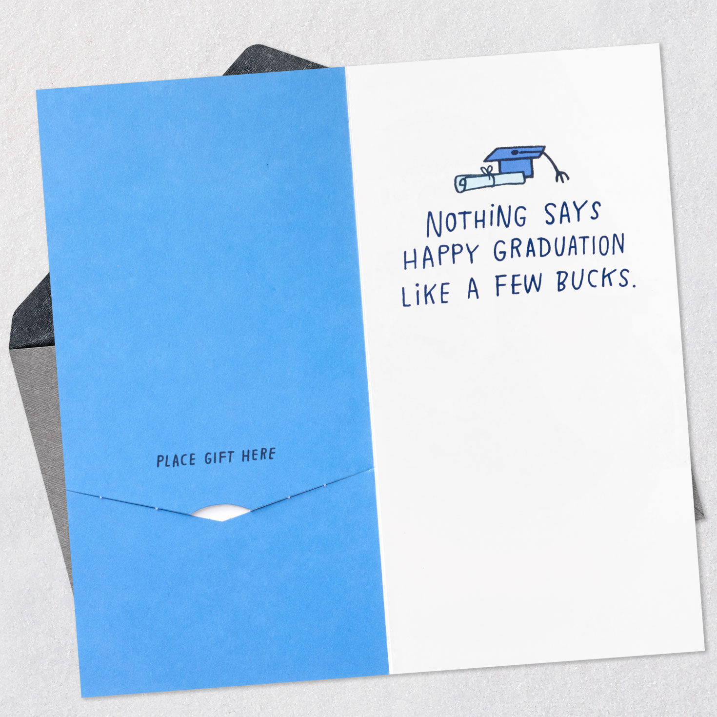 Grad Deer Funny Graduation Money Holder Open card with envelope image number 4