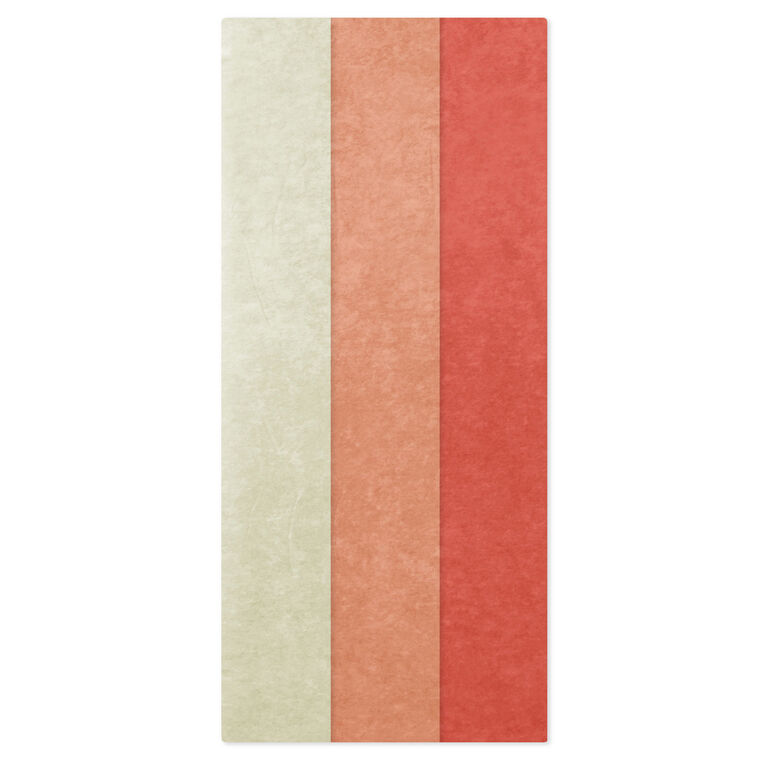 Solid Coral/Peach/Ivory 3-Pack Assortment Tissue Paper, 12 sheets