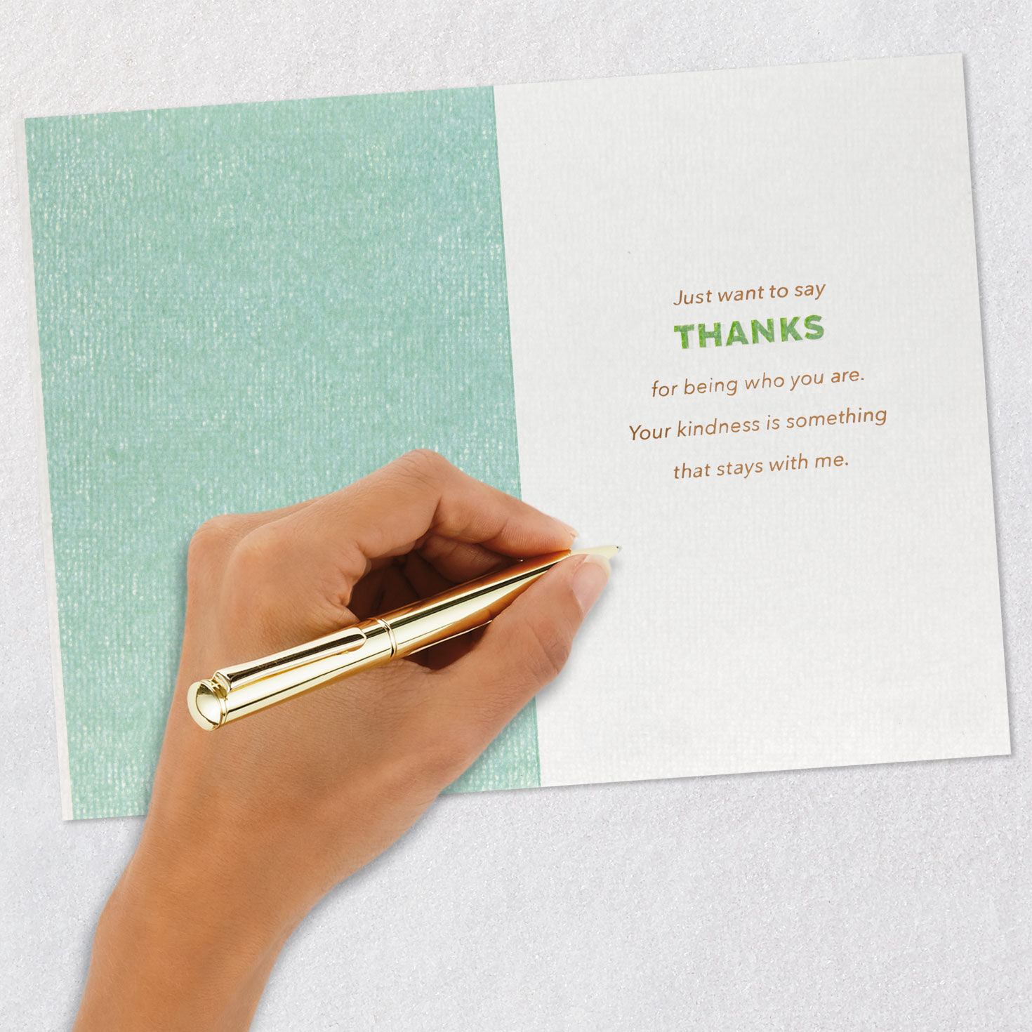 Bronze on Cream Thank You Card signing card image number 6