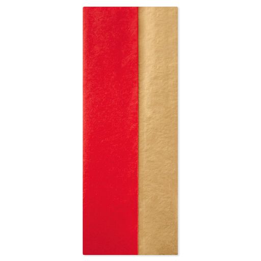 Cherry Red and Gold 2-Pack Tissue Paper, 6 Sheets, 