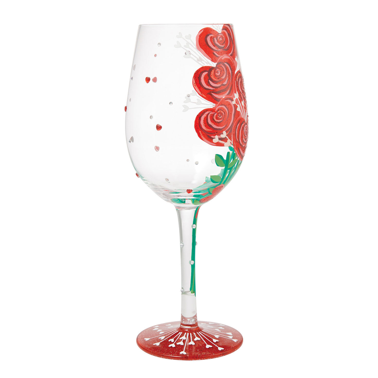 Lolita Valentine's Day Red Rose Hearts Wine Glass  image number 5