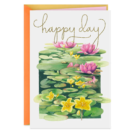 Marjolein Bastin Happy Day Water Lilies Birthday Card, , large image number 1