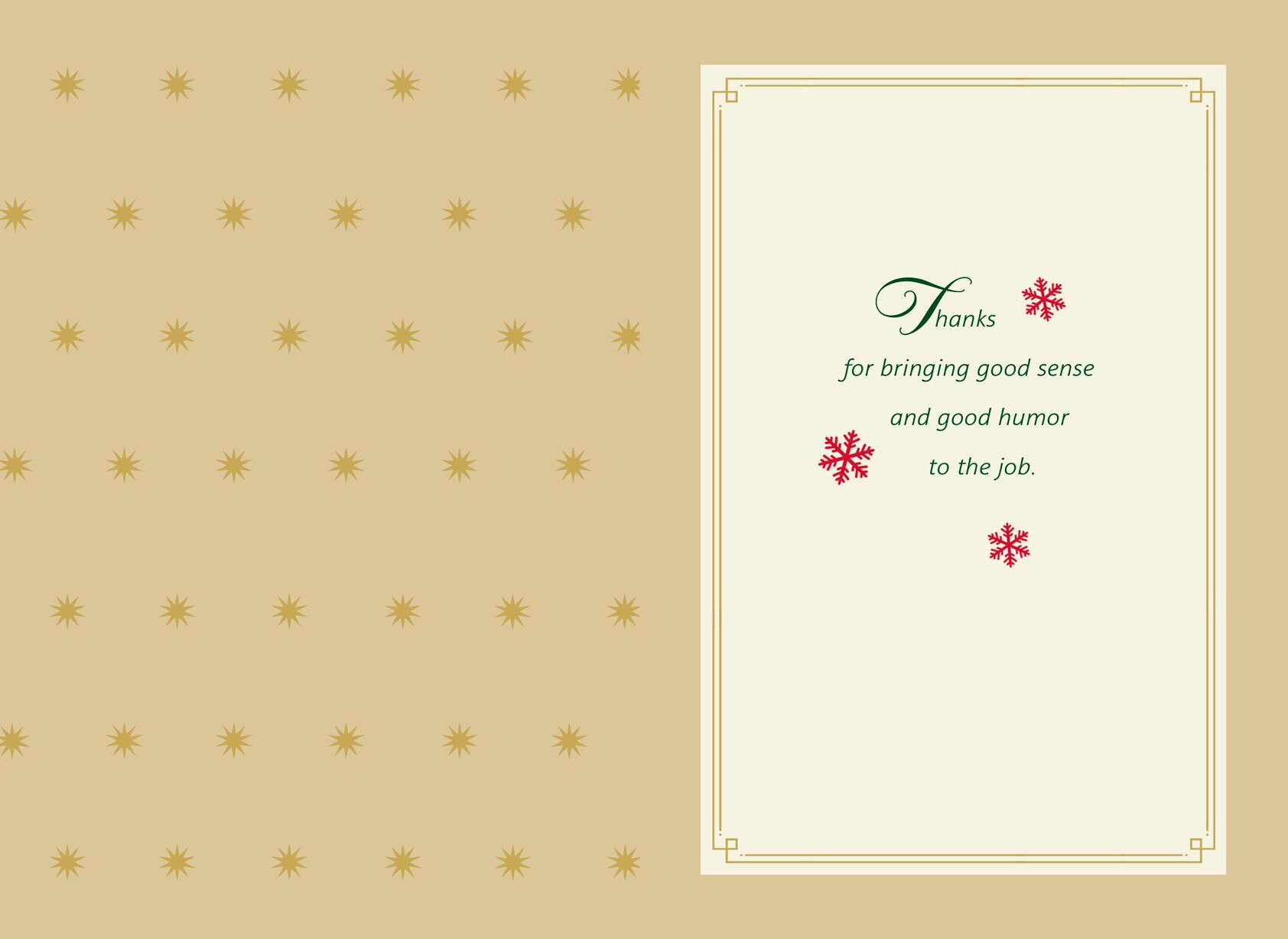 Green Houndstooth Christmas Card for Coworker
