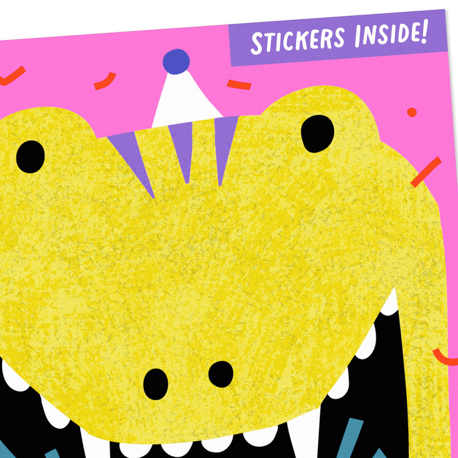 Dinosaur in Party Hat Kids Birthday Card With Stickers Card Front Detail image number 4