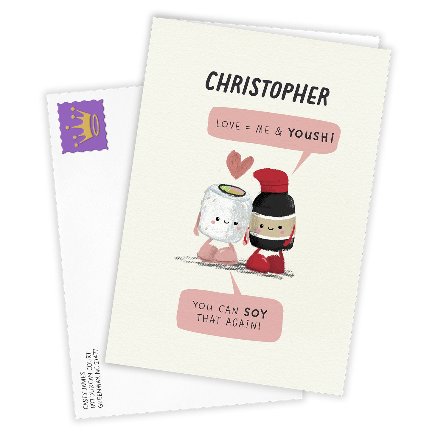 Soy Sauce and Sushi Custom Romantic Love Card, , large image number 2