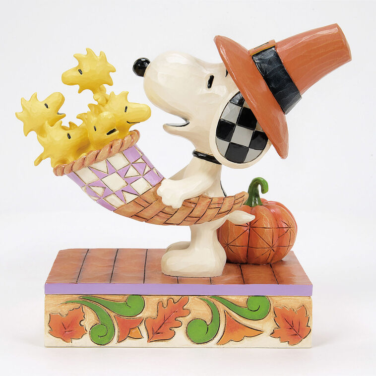 Jim Shore Peanuts Snoopy Cornucopia of Friends Figurine, 5.3" H