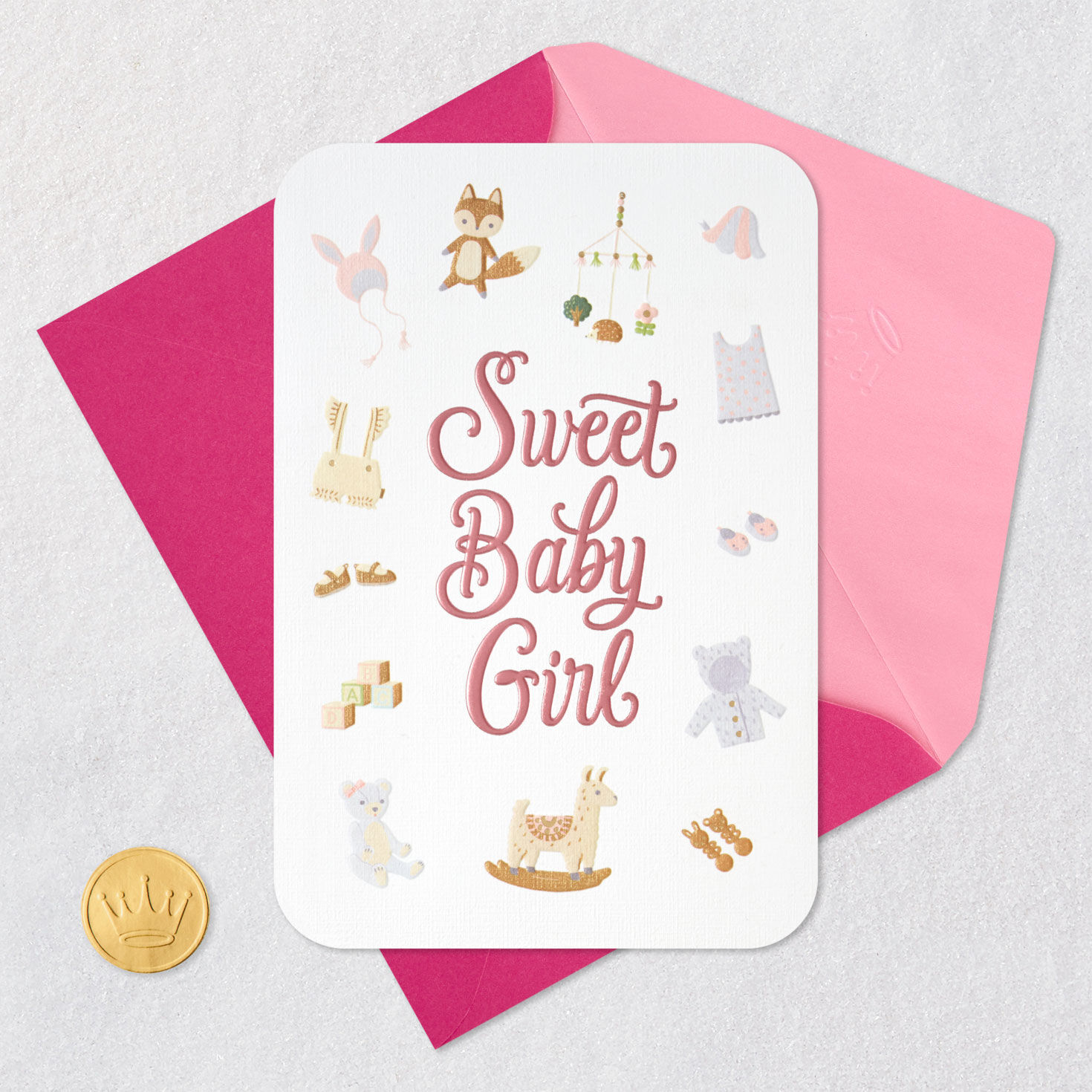 Baby Clothes and Toys New Baby Girl Card for Parents  image number 6