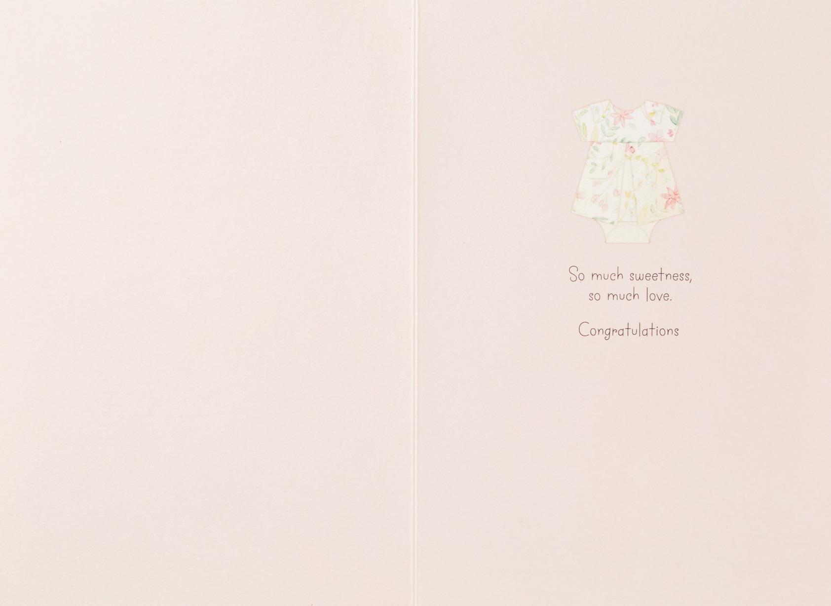So Much Sweetness Origami New Baby Girl Congratulations Card