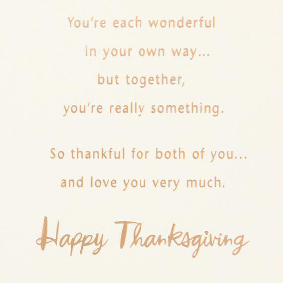 Grateful to Have You Thanksgiving Card for Son and Daughter-in-Law, , large image number 2