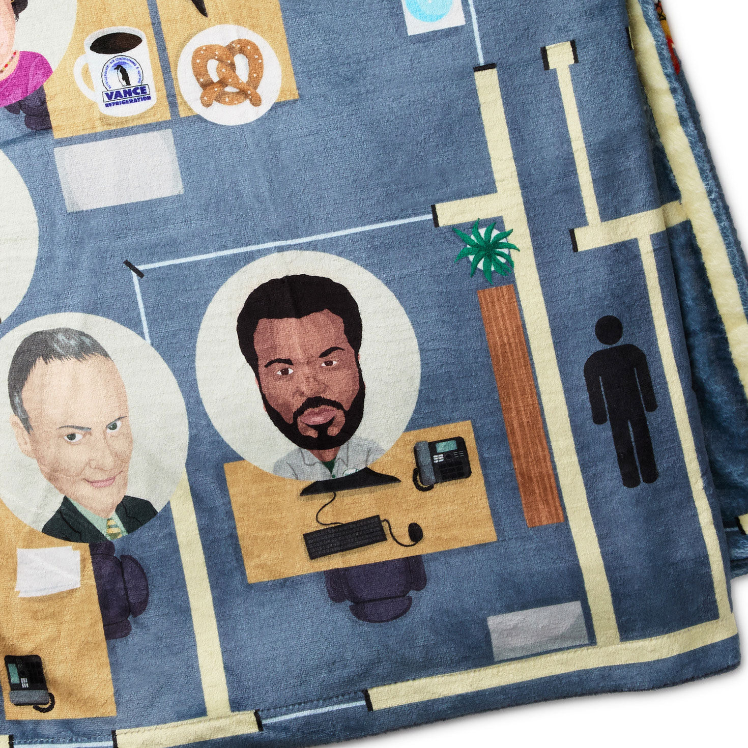 The Office Office Layout Fleece Throw Blanket closeup view image number 3