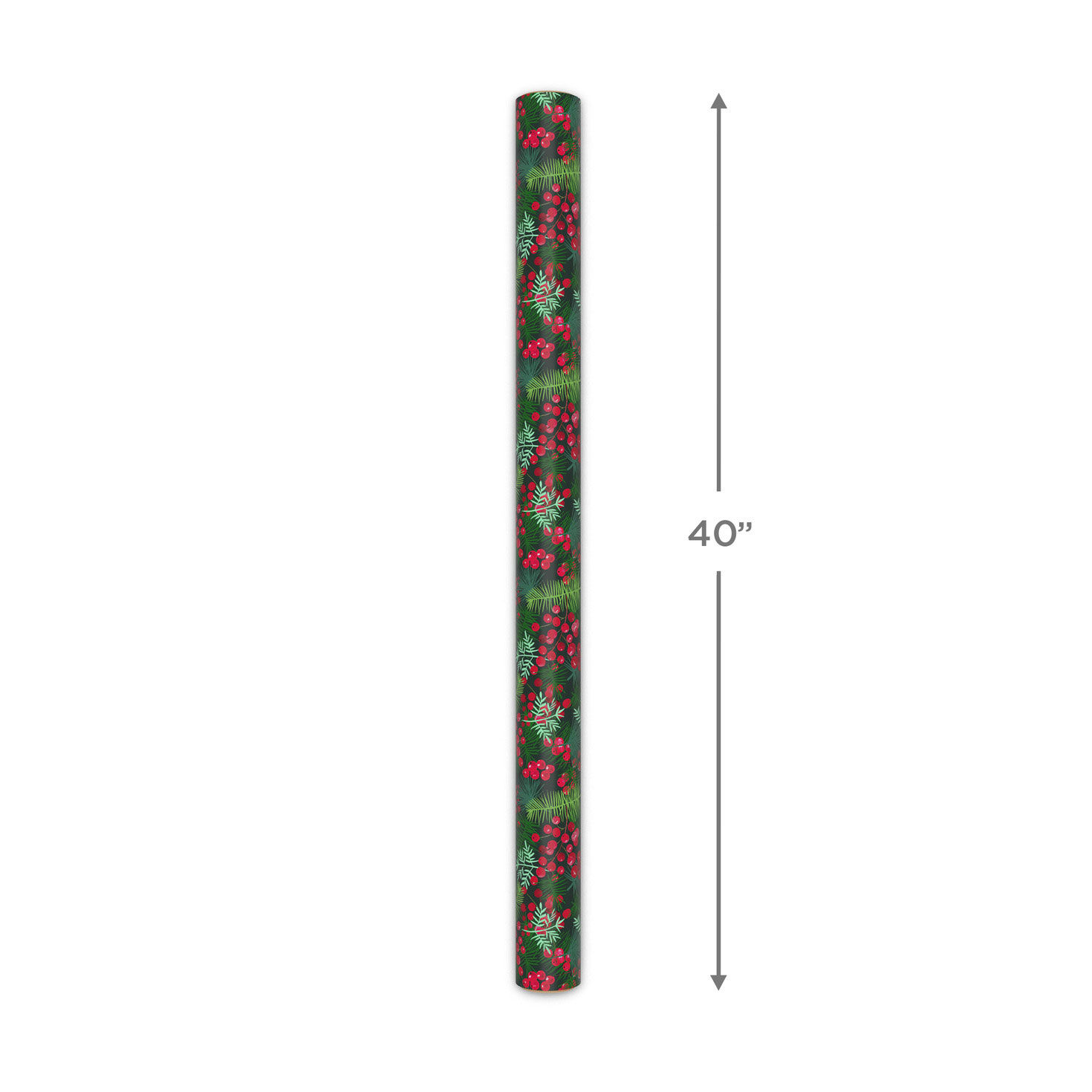 Pine and Berry Collage Jumbo Christmas Gift Wrap Measurement image number 5